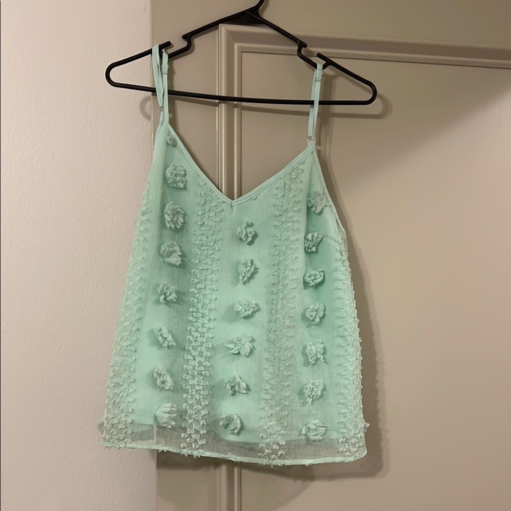 Green Ruffled Camisole with Relaxed Fit